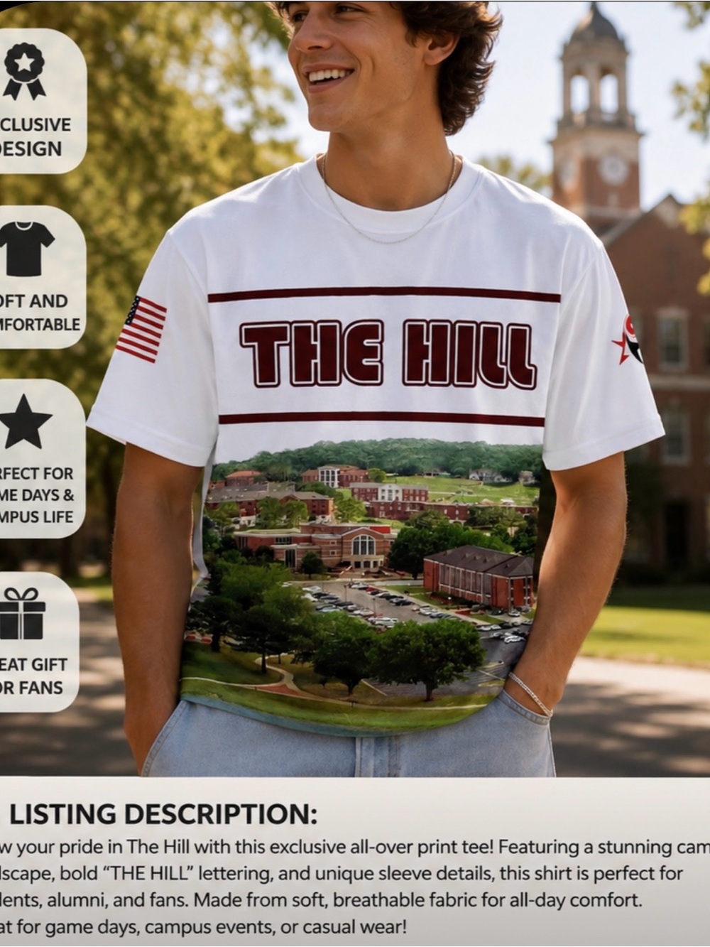 Alabama A&M Bulldogs “The Hill” HBCU Graphic Tee Unisex L